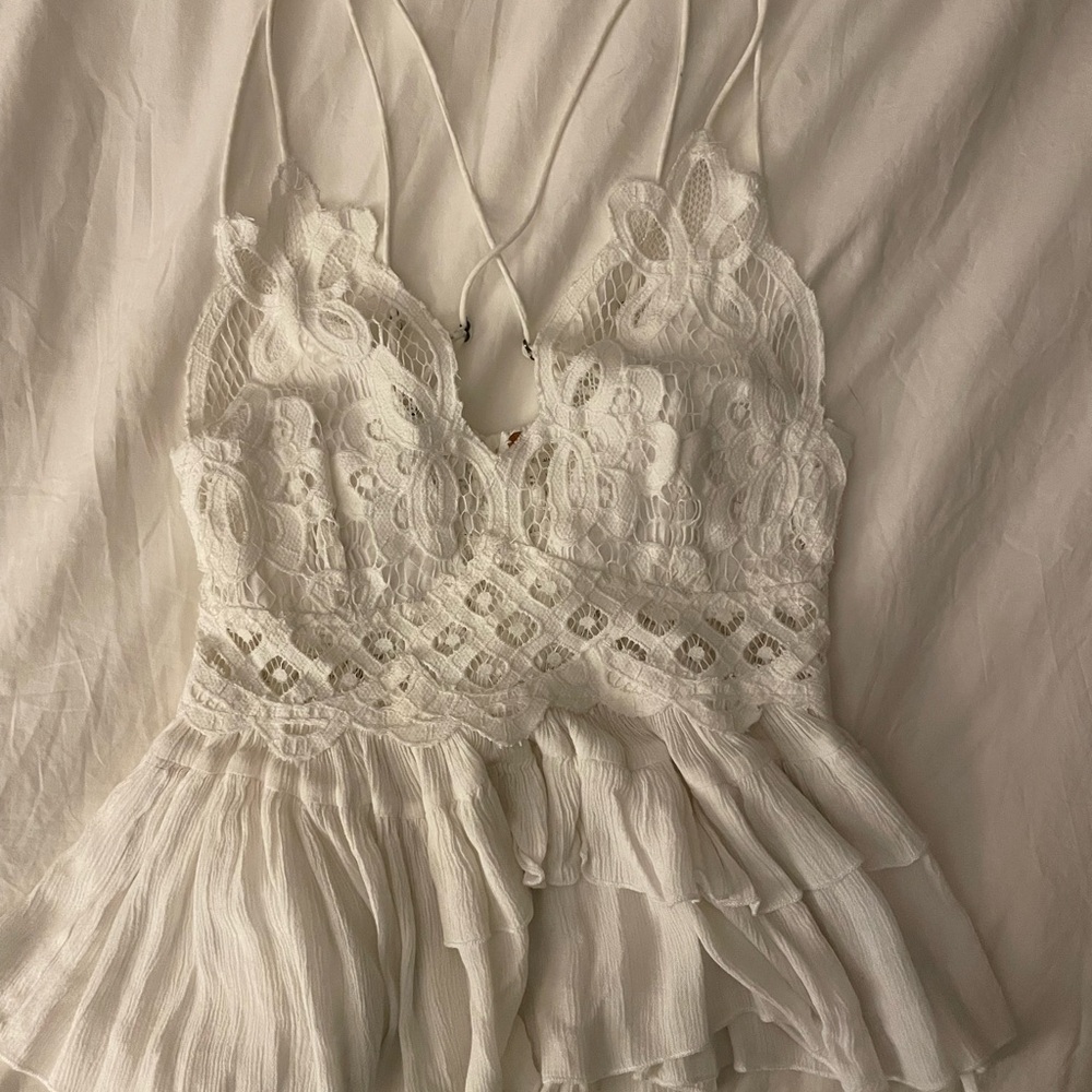 FREE PEOPLE WOMEN'S ADELLA CAMI LACE RUFFLED TANK TOP - Picture 4 of 6
